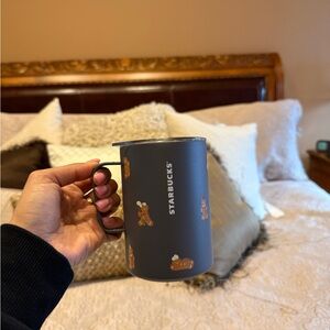 Starbucks Limited Edition Gray Mug with Gingerbread Design